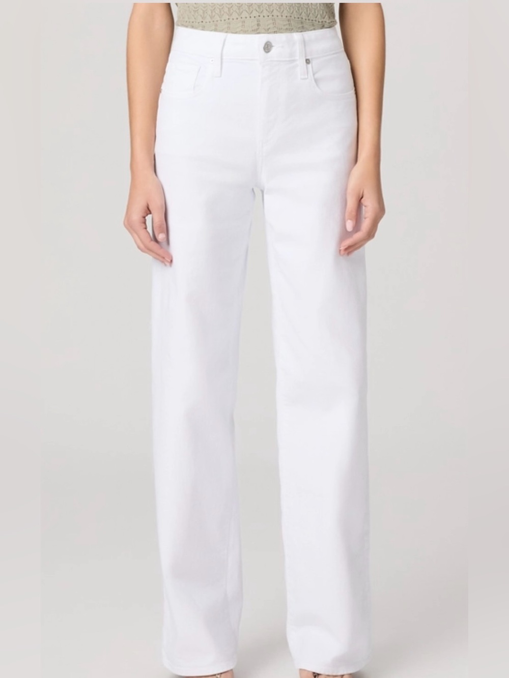 White Jeans PAIGE Designer Jeans Wide Leg Jeans PAIGE Jeans 34/32 Cotton Jeans